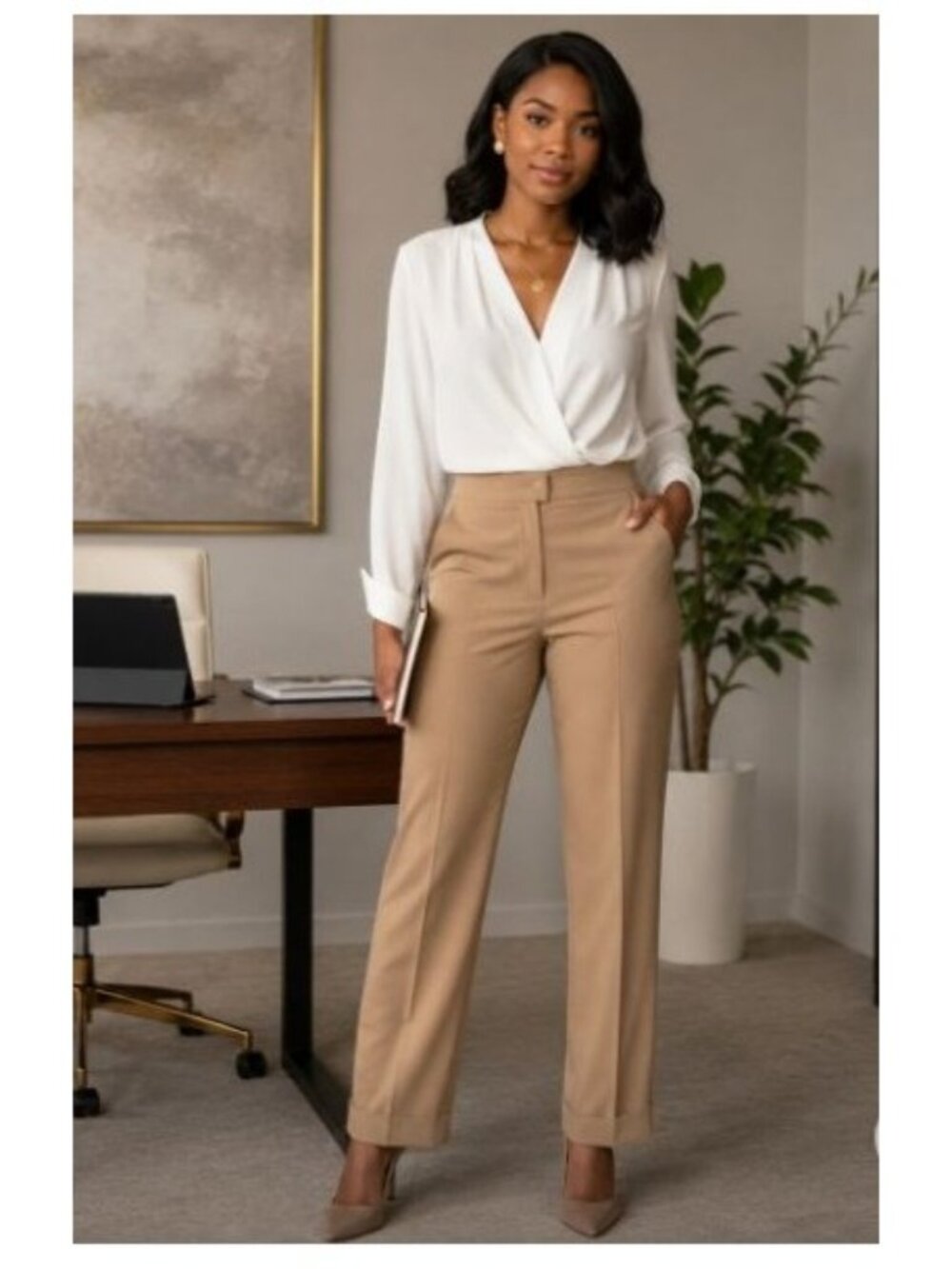 Vintage Y2K Venezia Jeans Stretch Career Pants Size 26 Khaki Slacks Office Y2K